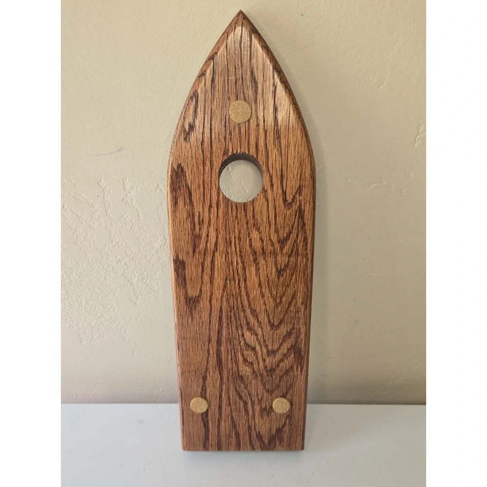 Vintage Wood Balancing Wine Bottle Holder Cork Coaster Mid Century Wet Bar